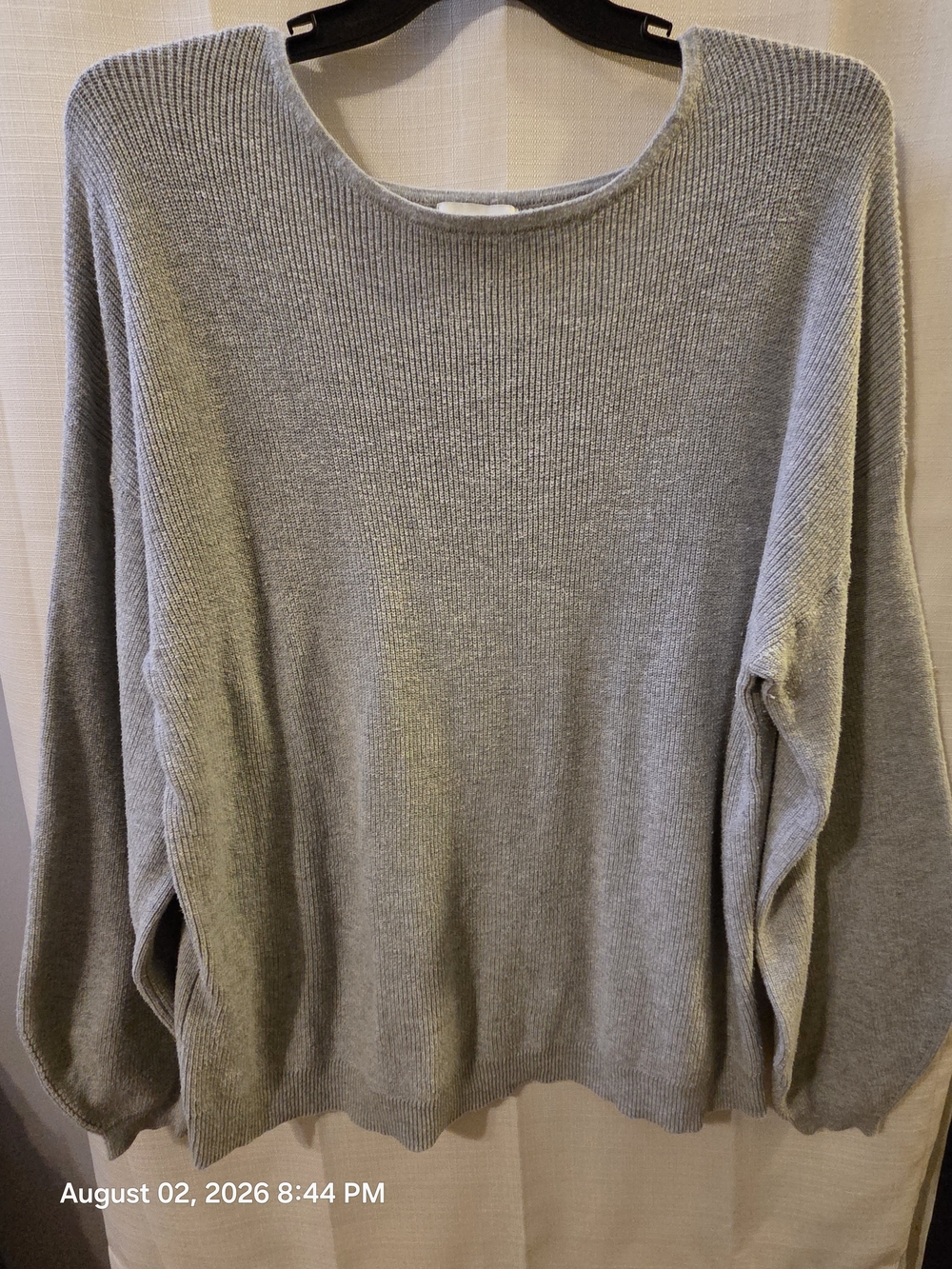 Ava & Viv Light Gray Ribbed Knit Sweater